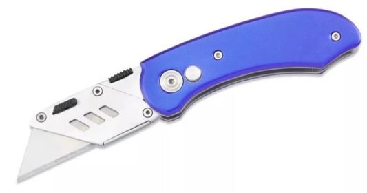 Compact utility knife safely folds to fit in your pocket.