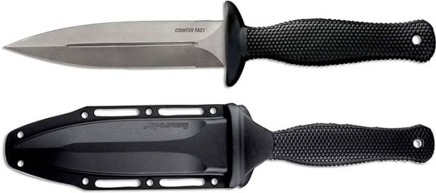Cold Steel Counter TAC I AUS 8A Fixed Blade-9-1/2" Length Black/Silver 5"