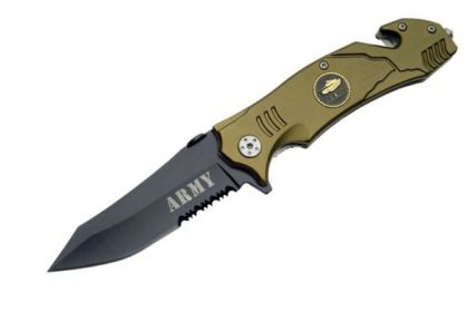 Rite Edge 300114-AR - 4.5 inch GREEN ARMY FOLDING KNIFE