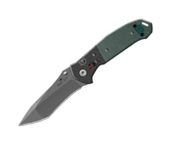 Bear & Son AC-550-B4-B - 5 inch Black & Green G10 Auto w/Black Finish