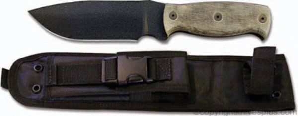 OKC - Afghan Knife 5.5 inch Plain Edge Drop Point Black Powder Coat 51