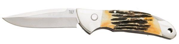 Bear & Son - 3 3/4 in. GENUINE INDIA STAG BONE AUTOMATIC LOCKBACK WITH