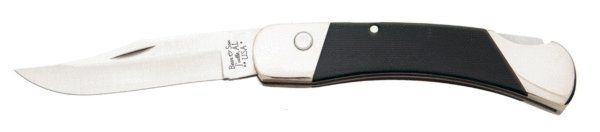 Bear & Son - 5 in. BLACK G10 AUTOMATIC LOCKBACK WITH METAL BELT CLIP &