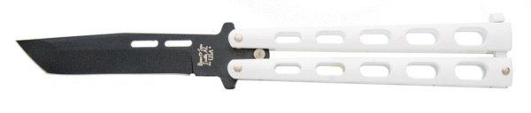 5 In. White Butterfly 1095 Powder Coated Tanto Blade