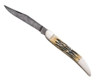 5 In. Genuine India Stag Bone Lg. Toothpick Damascus