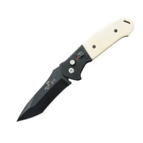 4 1/2 In. Auto Bold Action® V White Smooth Bone Handle W/black Blade