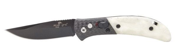 3 3/4 In. Auto Bold Action® Ix White Smooth Bone Handles W/black Blade
