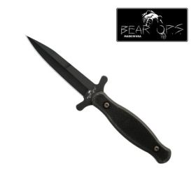 7 7/8 In. Black Textured G10 Single Edge Boot Knife W/kydex® Sheath