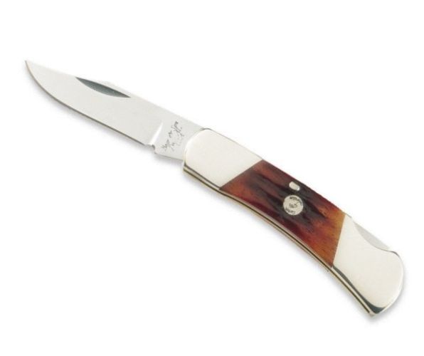 3 In. Red Stag Bone Lockback Upswept