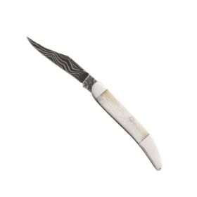 3 In. White Smooth Bone Little Toothpick Damascus