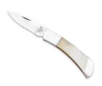 3 1/2 In. White Smooth Bone Midsize Lockback