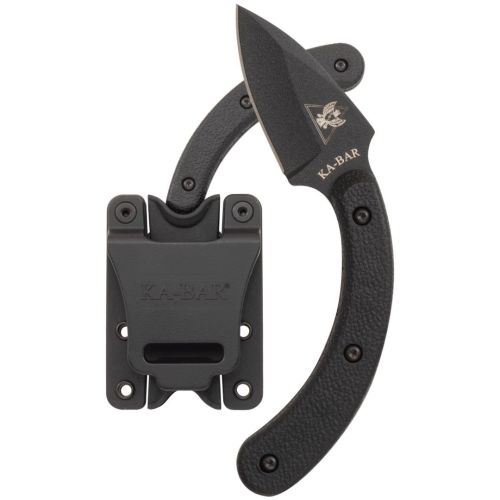 KA-BAR 1494 TDI Ladyfinger Fixed Blade Knife 1.875" AUS-8A Black Plain