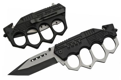 SZ300459-BK 5" COMBAT TRENCH FOLDING KNIFE (BLACK)