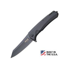 4-1/2&#8243; Black Aluminum Sideliner w/ Reverse Tanto Blade & Glass B