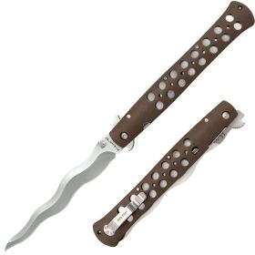Kris Ti-Lite Folding Knife 6" Japanese AUS-10A Plain Blade, FDE Griv-E