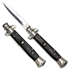 A10BK - Stiletto Style Black Automatic Knife