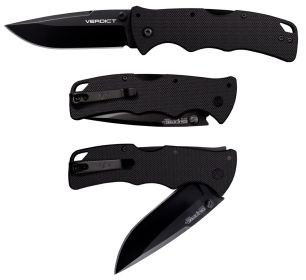VERDICT AUS10A / 3" SPEAR POINT BLADE / BLACK G-10 HANDLE