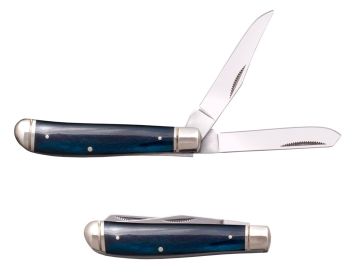 MINI TRAPPER 2 BLADES BLUE BONE HANDLE