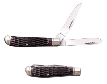 MINI TRAPPER 2 BLADES JIGGED BONE HANDLE