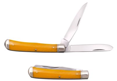 TRAPPER KNIFE  2 BLADES YELLOW BONE HANDLE