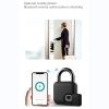 US Smart Biometric Fingerprint Combination Keyless Door Lock Bluetooth 4.2 Anti-Theft Security Padlock Black