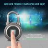 Smart Fingerprint Lock Waterproof Bluetooth Phone APP Keyless Anti-theft Padlock Suitcase Door Lock for Smart Home Silver grey