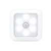 6leds Wireless Motion Sensor Night Light 120 Degree Angle Battery Powered Cabinet Closet Stair Lamp white shell white light