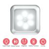 6leds Wireless Motion Sensor Night Light 120 Degree Angle Battery Powered Cabinet Closet Stair Lamp white shell white light