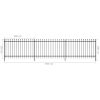 Security Palisade Fence with Pointed Top Steel 19' 8"x4' 11" Black