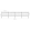 Garden Fence with Spear Top Steel 267.7"x47.2" Black