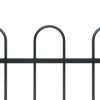 Garden Fence with Hoop Top Steel 11.2' Black