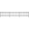 Security Palisade Fence with Pointed Top Steel 19' 8"x2' 7" Black