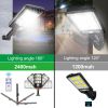 LED Solar Street Light Outdoor Dusk-to-Dawn Garden Security Lamp+Remote