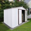 Metal garden sheds 10ftx8ft outdoor storage sheds white+coffee