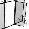 4-Panel Fireplace Screen with 4 Tools and 2 Doors;  Heavy Duty Metal Fire Spark Guard;  Folding Fireplace Fence;  Black