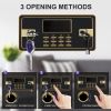 1.6 Cub Safe Box, 3 opening methods LCD display Safe for Money Valuables Black