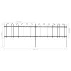 Garden Fence with Hoop Top Steel 11.2' Black
