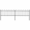 Garden Fence with Hoop Top Steel 11.2' Black