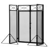 4-Panel Fireplace Screen with 4 Tools and 2 Doors;  Heavy Duty Metal Fire Spark Guard;  Folding Fireplace Fence;  Black