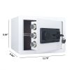 1 Cub Safe Box, 3 opening methods Safe for Money Valuables, White
